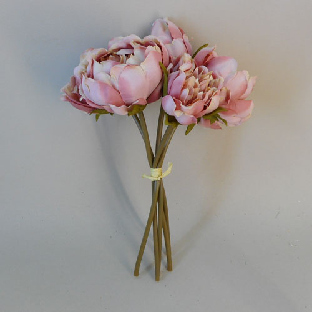 Artificial Peony Posy Blush Pink 28cm Artificial Flowers